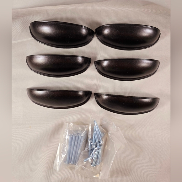 Liberty Hardware Drawer Door Pull Set Of 6 Metal 3" Dual Mount Cup 64mm Cocoa - Picture 2 of 9